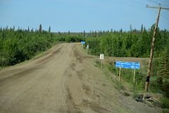 04F Dempster Highway Road Sign Inuvik 185km Tsiigehtchic 57km Near Fort McPherson Northwest Territories On Day Tour From Inuvik To Arctic Circle.jpg
